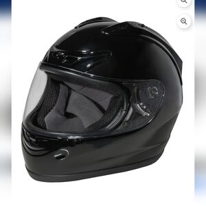 Glossy Black Full-Face Motorcycle Helmet